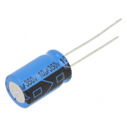 Condensator electrolitic THT 10uF 350VDC 5mm | Electronic-mag.ro | Componente Electronice