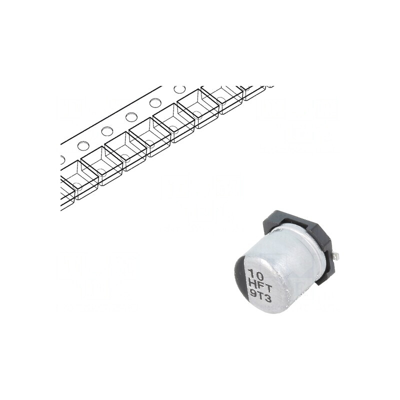 Condensator electrolitic low ESR SMD 10uF 50VDC Ø5x5,8mm | Electronic-mag.ro | Componente Electronice