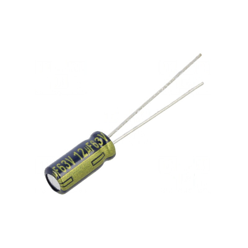 Condensator electrolitic low ESR 12uF 63VDC THT Ø5x11mm ±20% | Electronic-mag.ro | Componente Electronice