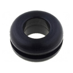 Manșon din gumă neagră Ø 11mm Ø orificiu 7mm | Electronic-mag.ro | Componente Electronice