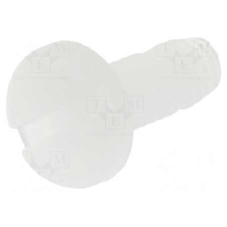 Şurub M2,5x8 cu cap rotund crestat din plastic natural | Electronic-mag.ro | Componente Electronice
