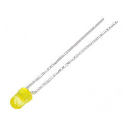 LED 3mm galben 0,63÷1,2mcd 50° convex | Electronic-mag.ro | Componente Electronice