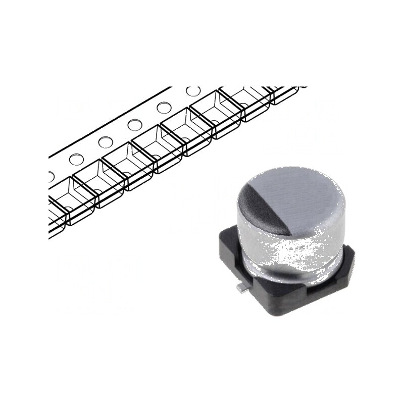 Condensator electrolitic SMD 47uF 16V 6,3x5,4mm ±20% 50mA | Electronic-mag.ro | Componente Electronice