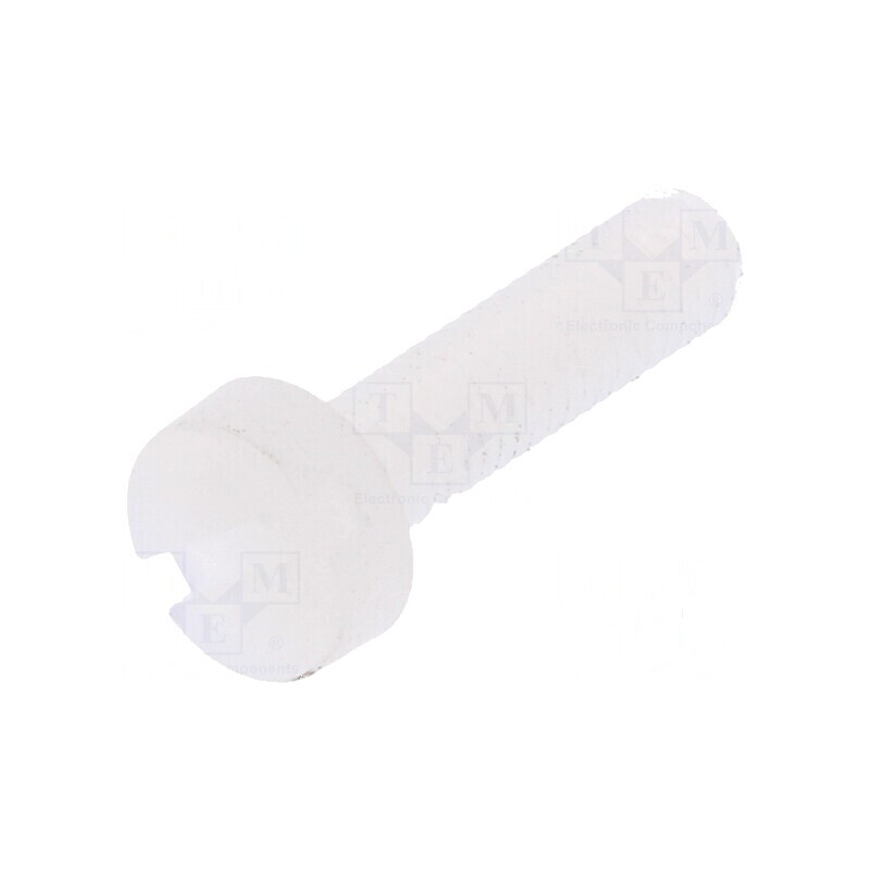 Şurub M3x12 mm cu cap rotund crestat din poliamidă | Electronic-mag.ro | Componente Electronice
