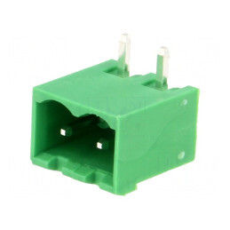 Regletă de conexiuni deconectabilă 5mm, unghi tată, 2 piste | Electronic-mag.ro | Componente Electronice