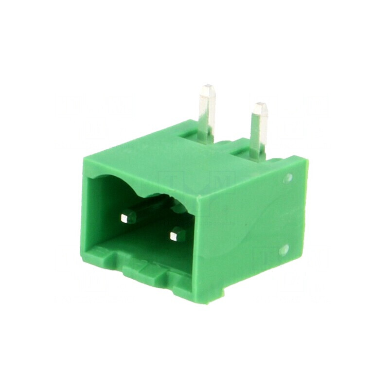 Regletă de conexiuni deconectabilă 5mm, unghi tată, 2 piste | Electronic-mag.ro | Componente Electronice