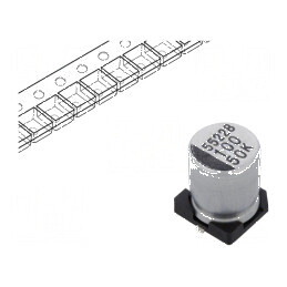 Condensator electrolitic SMD 100uF 50V Ø8x10mm ±20% 2000h | Electronic-mag.ro | Componente Electronice