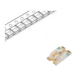 LED SMD 0805 verde 20-50mcd 2x1,25x0,4mm 140° 20mA 570nm | Electronic-mag.ro | Componente Electronice