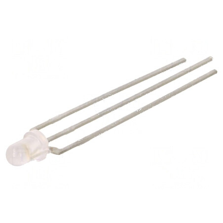 LED 3mm galben/verde 45° convex 3 term | Electronic-mag.ro | Componente Electronice