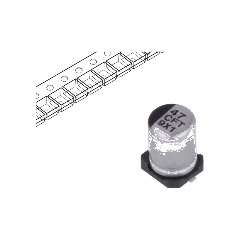 Condensator electrolitic SMD 47uF 16VDC low ESR Ø4x5,8mm | Electronic-mag.ro | Componente Electronice Condensator electrolitic SMD 47uF 16VDC low ESR Ø4x5,8mm | Electronic-mag.ro | Componente Electronice