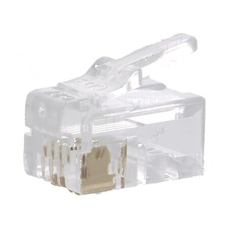 Conector RJ10 4p4c mufă aurită neecranată | Electronic-mag.ro | Componente Electronice