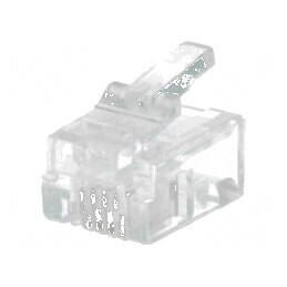 Conector RJ14 mufă aurit 4 pini 6p4c neecranaţi | Electronic-mag.ro | Componente Electronice
