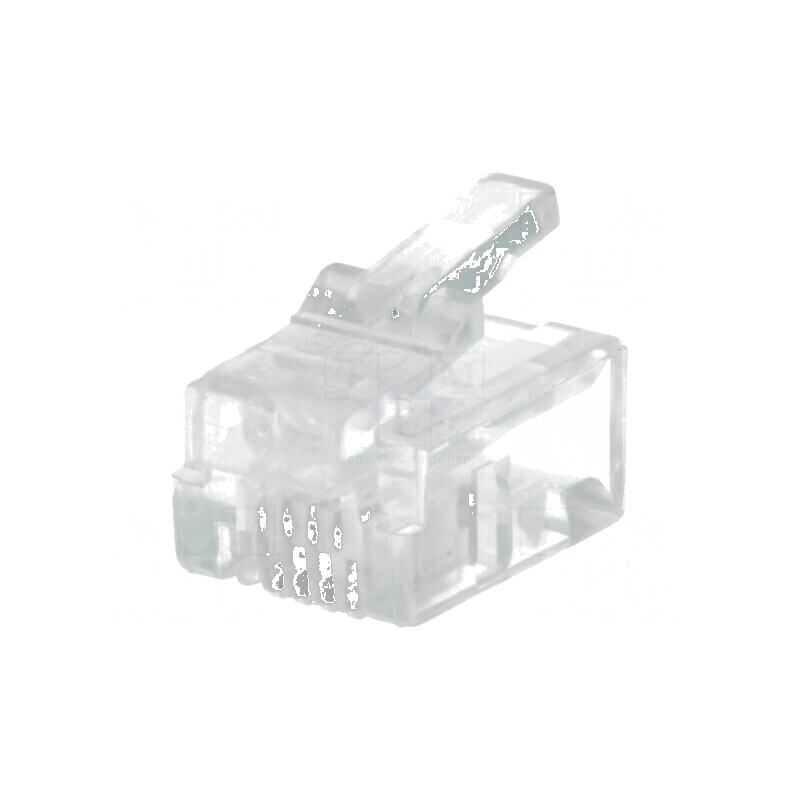Conector RJ14 mufă aurit 4 pini 6p4c neecranaţi | Electronic-mag.ro | Componente Electronice