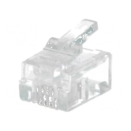 Conector RJ14 mufă aurit 4 pini 6p4c neecranaţi | Electronic-mag.ro | Componente Electronice