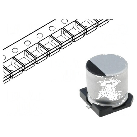 Condensator electrolitic SMD 100µF 50V Ø8x10mm ±20% 2000h | Electronic-mag.ro | Componente Electronice