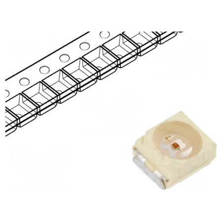 LED SMD 3528 PLCC2 Verde 7,1-28mcd 3,5x2,8x1,75mm 120° 2mA | Electronic-mag.ro | Componente Electronice