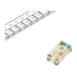 LED SMD 1608 roșu/galben-verde 1,6x0,8x0,5mm 120° 20mA | Electronic-mag.ro | Componente Electronice