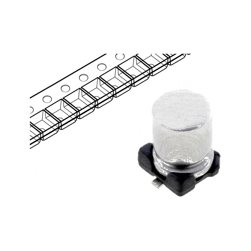 Condensator electrolitic SMD 100uF 50V ±20% | Electronic-mag.ro | Componente Electronice