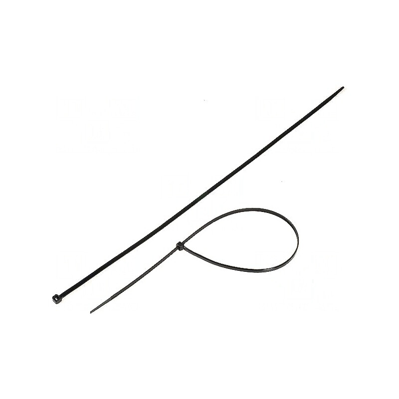 Colier de strângere negru 450mm x 4,8mm poliamidă 215,5N | Electronic-mag.ro | Componente Electronice