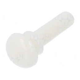 Diblu poliamidă albă 10mm - Diametru orificiu montare 3,1mm | Electronic-mag.ro | Componente Electronice