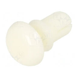 Diblu poliamidă 5mm lungime, diametru orificiu 3,6mm, alb | Electronic-mag.ro | Componente Electronice