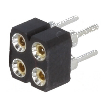 Conector şiruri pini soclu mamă 4 contacte întoarse THT | Electronic-mag.ro | Componente Electronice
