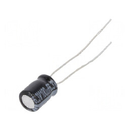 Condensator electrolitic THT 100uF 6,3V 5x7mm ±20% 1000h | Electronic-mag.ro | Componente Electronice
