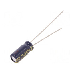 Condensator electrolitic low ESR THT 22uF 50V Ø5x11mm ±20% | Electronic-mag.ro | Componente Electronice