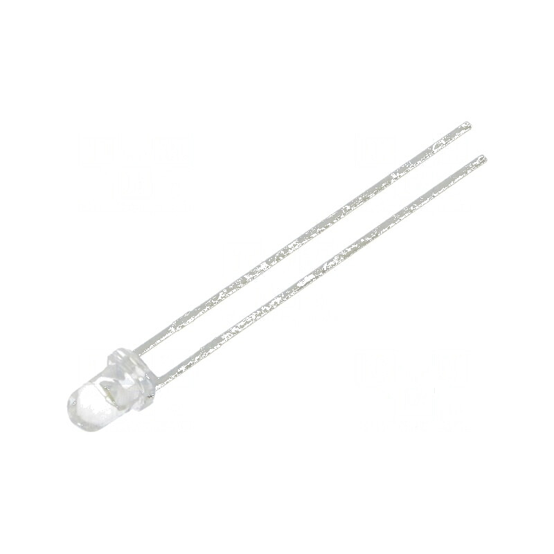 LED 3mm alb rece 2500-5000mcd 25° convex | Electronic-mag.ro | Componente Electronice