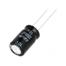 Condensator electrolitic THT 2200uF 10VDC Ø12,5x20mm ±20% | Electronic-mag.ro | Componente Electronice