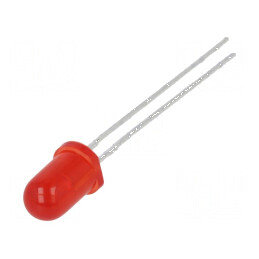 LED 5mm roșie 40mcd 60° convex | Electronic-mag.ro | Componente Electronice