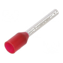 Vârf tub de capăt izolată 1mm² 12mm cositorit crimpat roșu | Electronic-mag.ro | Componente Electronice