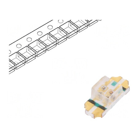 LED SMD 1205 roșie/galben-verde 3,2x1,25x1,1mm 130° 60mW | Electronic-mag.ro | Componente Electronice
