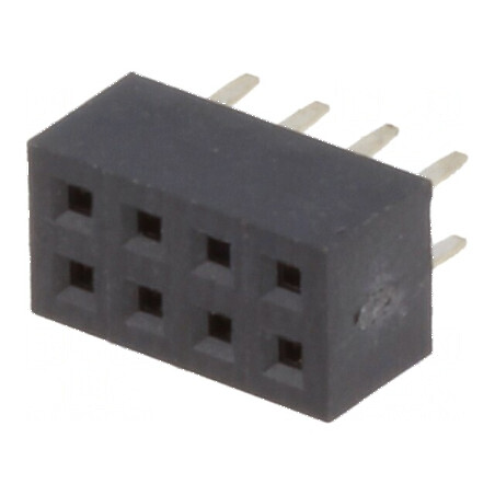 Conector şiruri pini soclu mamă PIN 8 drept 2mm THT 2x4 | Electronic-mag.ro | Componente Electronice