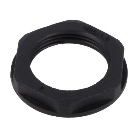Piuliță M25 poliamidă 32mm neagră cu filet metric și pas 1,5 | Electronic-mag.ro | Componente Electronice