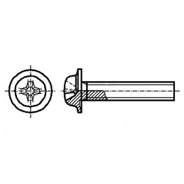 Şurub cu flanşă M4x8 Cap buton Phillips PH2 | Electronic-mag.ro | Componente Electronice