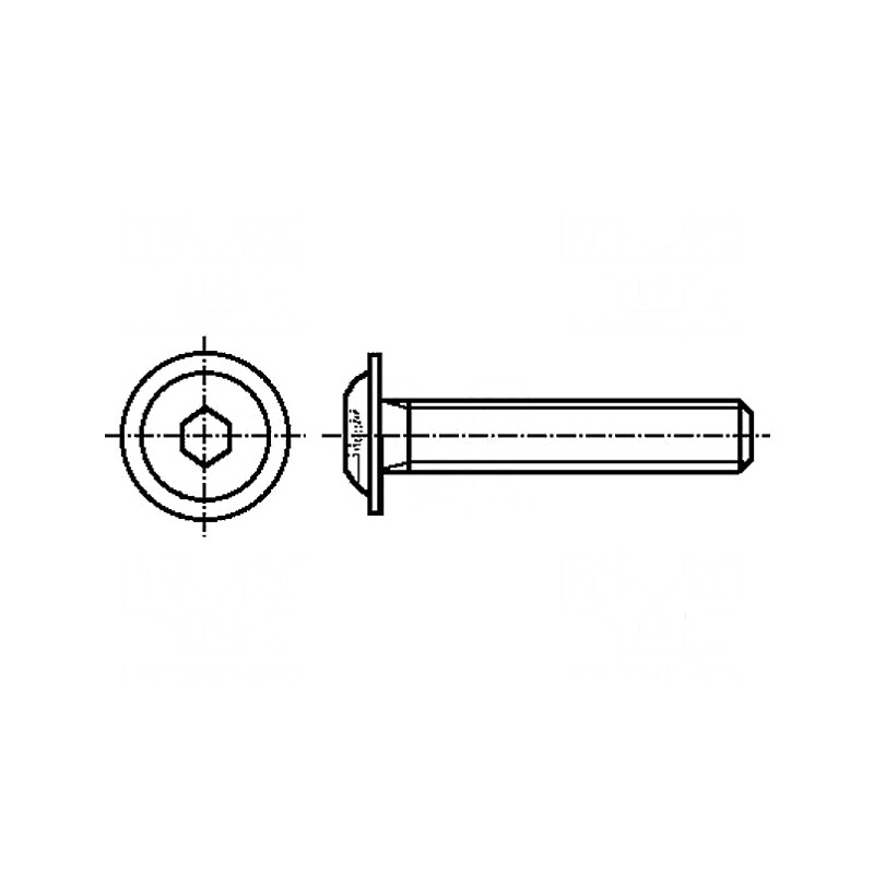 Şurub cu flanşă M6x16, cap buton imbus HEX 4mm, oţel | Electronic-mag.ro | Componente Electronice