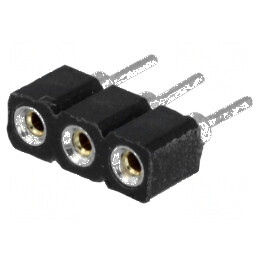 Conector şiruri pini soclu mamă 3 contacte întoarse THT | Electronic-mag.ro | Componente Electronice