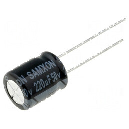 Condensator electrolitic THT 220uF 50VDC Ø10x12,5mm ±20% | Electronic-mag.ro | Componente Electronice
