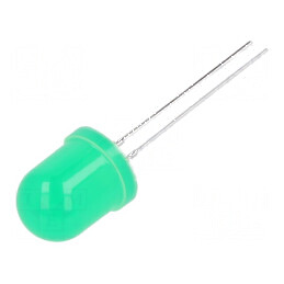 LED 10mm Verde 1800-2500mcd 50° Temperatura: -40° până la 85°C | Electronic-mag.ro | Componente Electronice