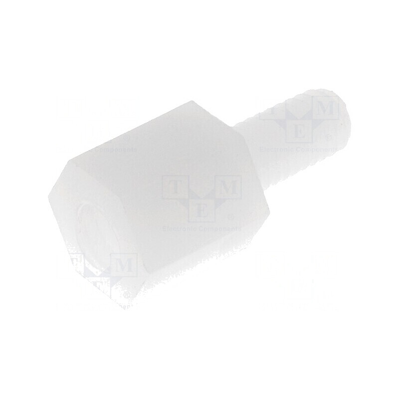 Piuliță distanțieră hexagonală filetată poliamidă M3 6mm | Electronic-mag.ro | Componente Electronice