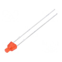 LED 2mm roșie 25mcd 70° plat 2,54mm | Electronic-mag.ro | Componente Electronice