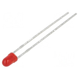 LED 2,9mm roșie 30mcd 60° convex | Electronic-mag.ro | Componente Electronice