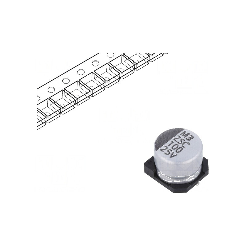 Condensator electrolitic SMD 100uF 25VDC Ø8x6,5mm low ESR | Electronic-mag.ro | Componente Electronice Condensator electrolitic SMD 100uF 25VDC Ø8x6,5mm low ESR | Electronic-mag.ro | Componente Electronice