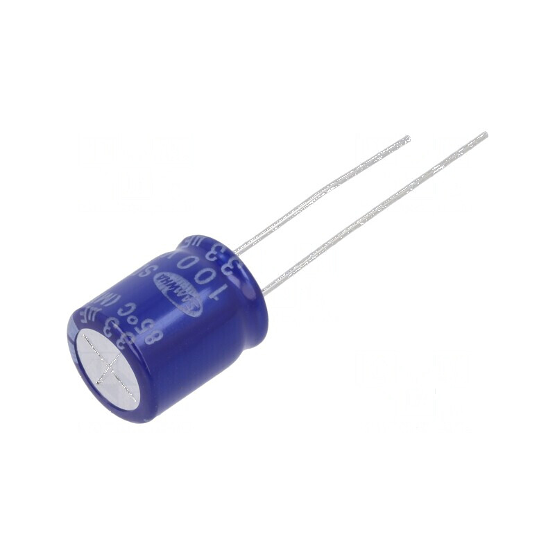 Condensator electrolitic THT 33uF 100VDC Ø10x12,5mm ±20% | Electronic-mag.ro | Componente Electronice