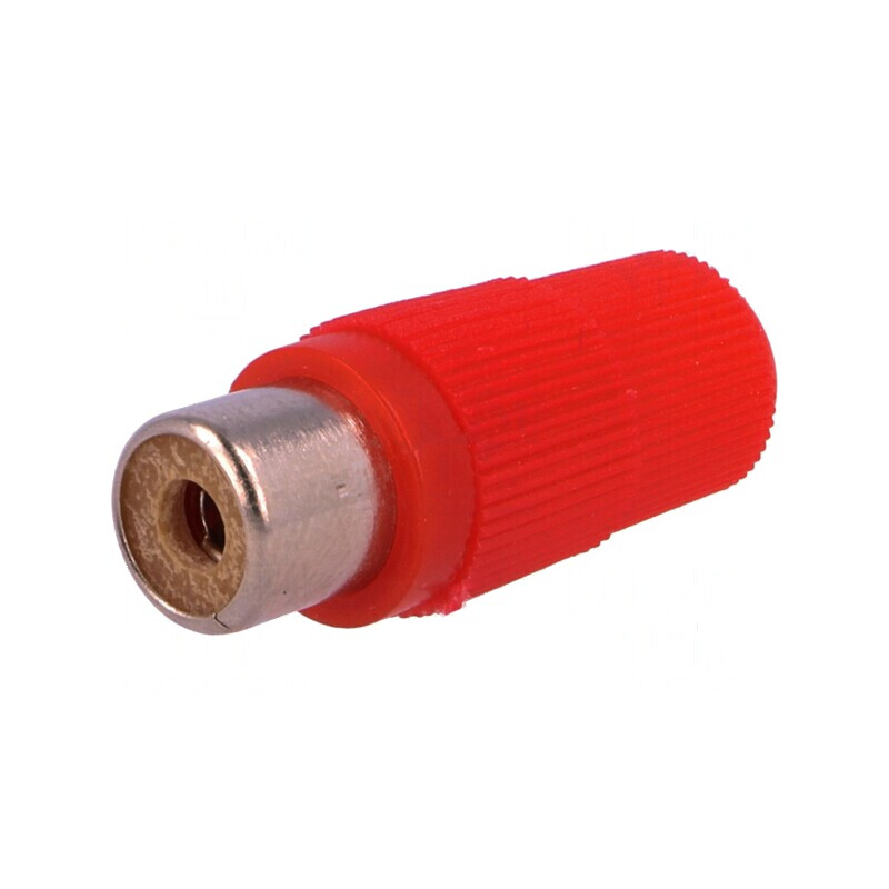 Conector RCA mufă mamă drept lipire roșu pe cablu | Electronic-mag.ro | Componente Electronice