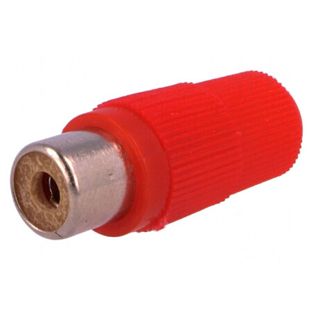 Conector RCA mufă mamă drept lipire roșu pe cablu | Electronic-mag.ro | Componente Electronice