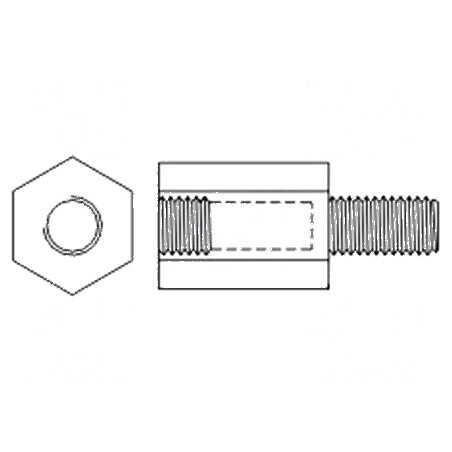Piuliță distanțieră hexagonală filetată poliamidă M2, 5mm | Electronic-mag.ro | Componente Electronice