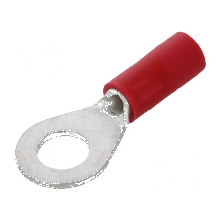 Vârf inelar M5 Ø 5,3mm pentru cablu izolată 0,5-1,5mm2 crimpat | Electronic-mag.ro | Componente Electronice