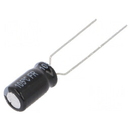 Condensator electrolitic low ESR 220uF 10VDC THT Ø6,3x11,2mm | Electronic-mag.ro | Componente Electronice